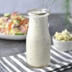 Creamy Chive Keto Blue Cheese Dressing. Rich and delicious, but super easy to make. Skip the chemical additives in store-bought versions, and make your own.