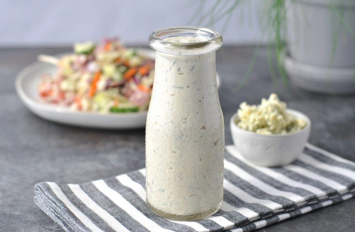 Creamy Chive Blue Cheese Dressing | Peace Love and Low Carb