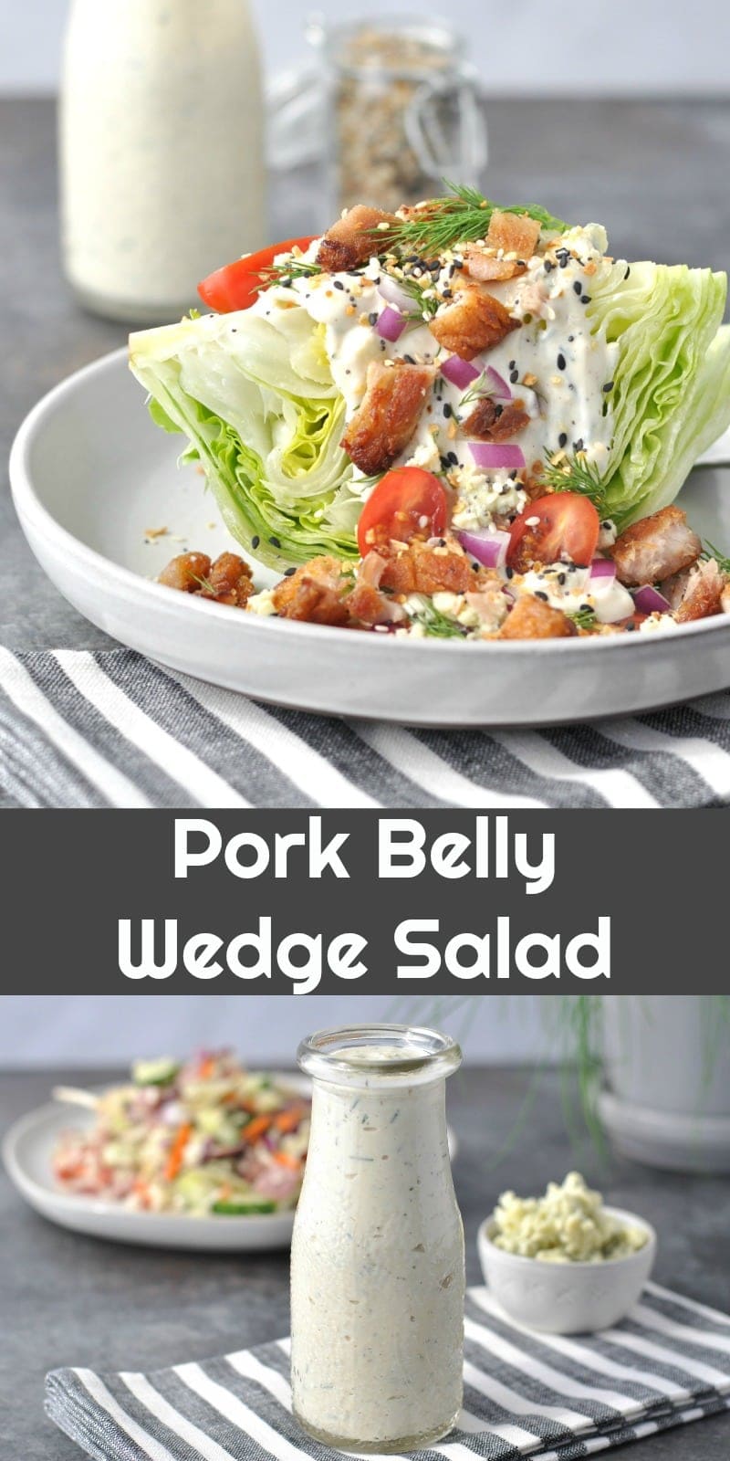 Pork Belly Wedge Salad | Peace Love and Low Carb #lowcarb #keto #ketogenic #porkbelly #salad #wedgesalad