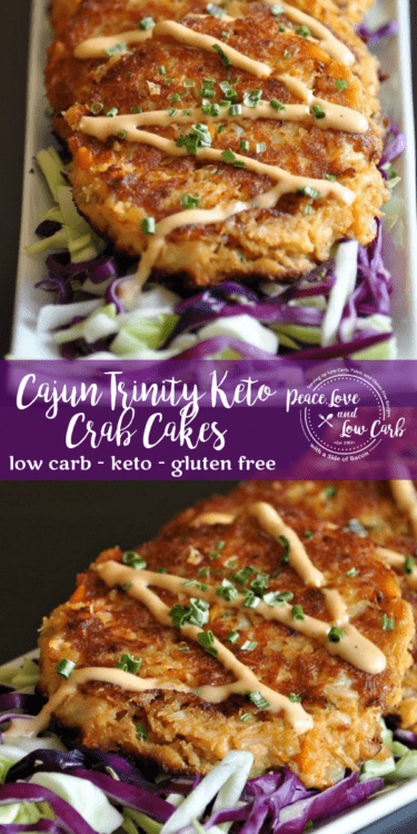 These Cajun Trinity Keto Crab Cakes are a low carb nod to one of my favorite cities in the world – New Orleans!