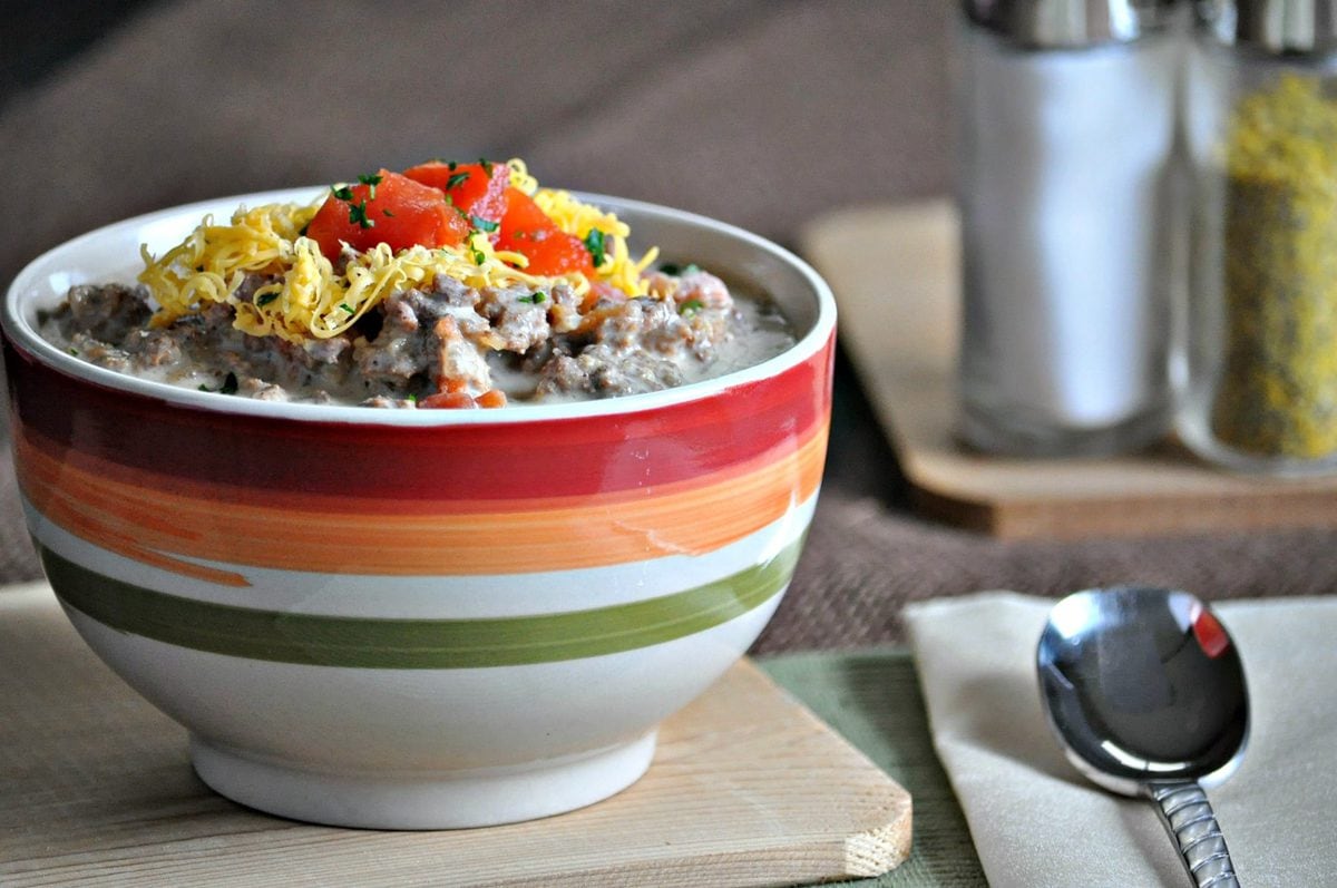 Keto Bacon Cheeseburger Soup | Peace Love and Low Carb