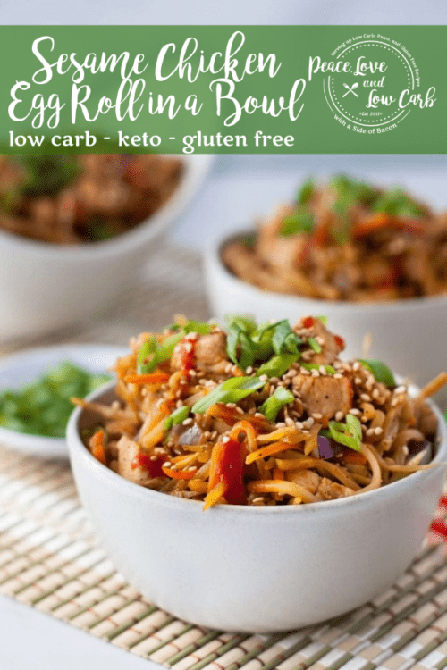 This low carb sesame chicken egg roll in a bowl is a delicious spin on the classic pork version that everyone knows and loves.