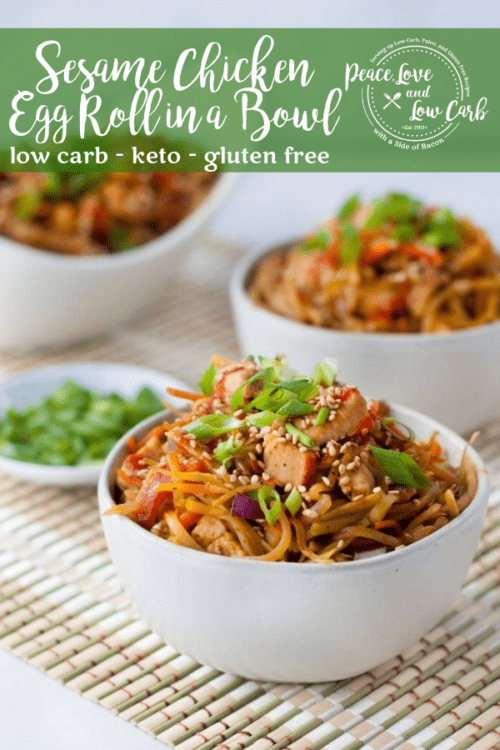 This low carb sesame chicken egg roll in a bowl is a delicious spin on the classic pork version that everyone knows and loves.