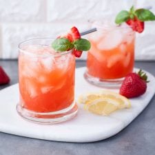 Low Carb Strawberry Basil Bourbon Smash