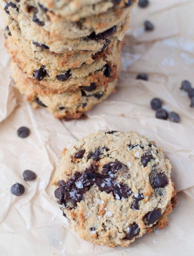 Keto Salted Caramel Chocolate Chips Cookies | Peace Love and Low Carb