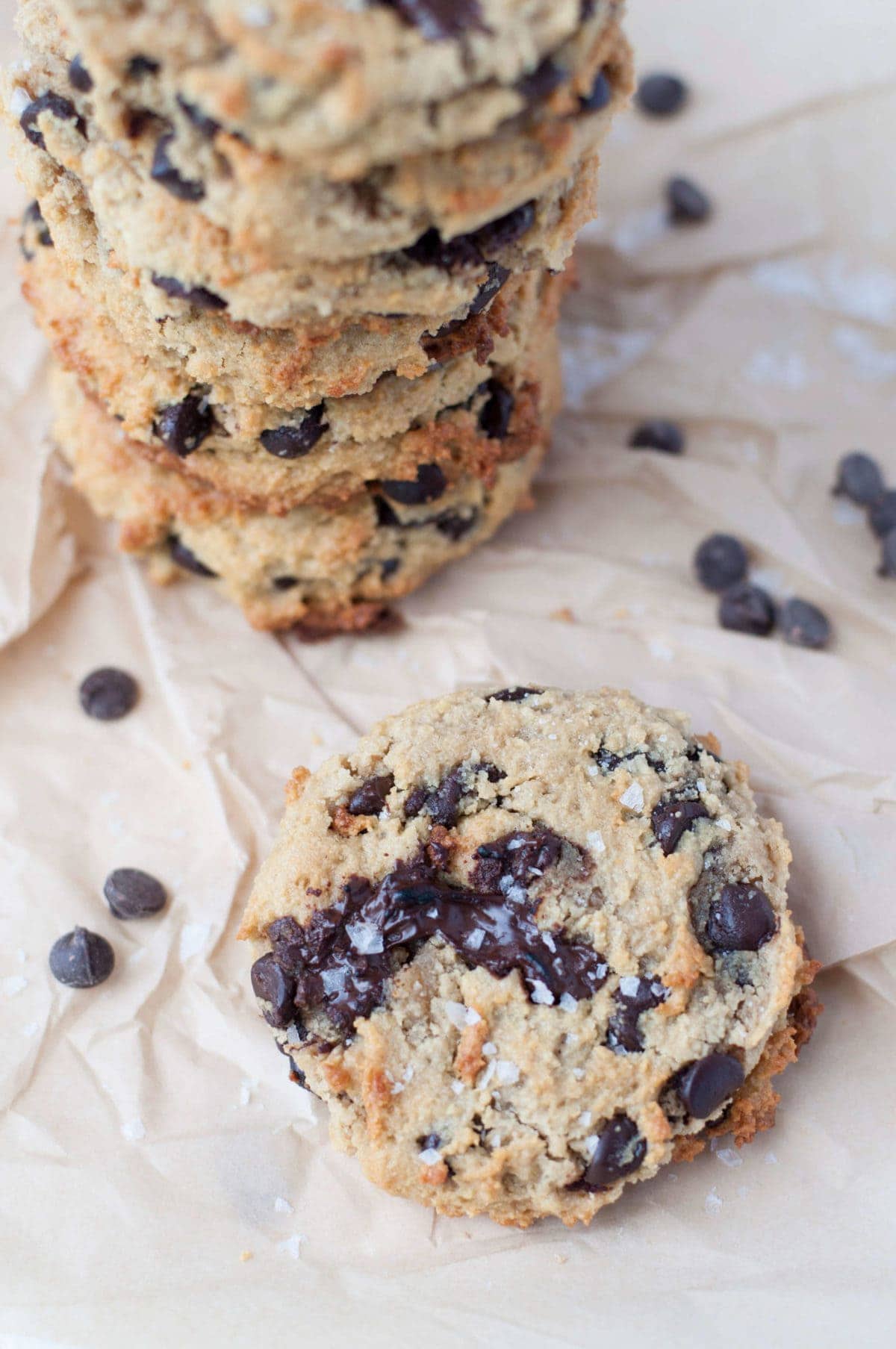 Keto Salted Caramel Chocolate Chip Cookies | Peace Love and Low Carb