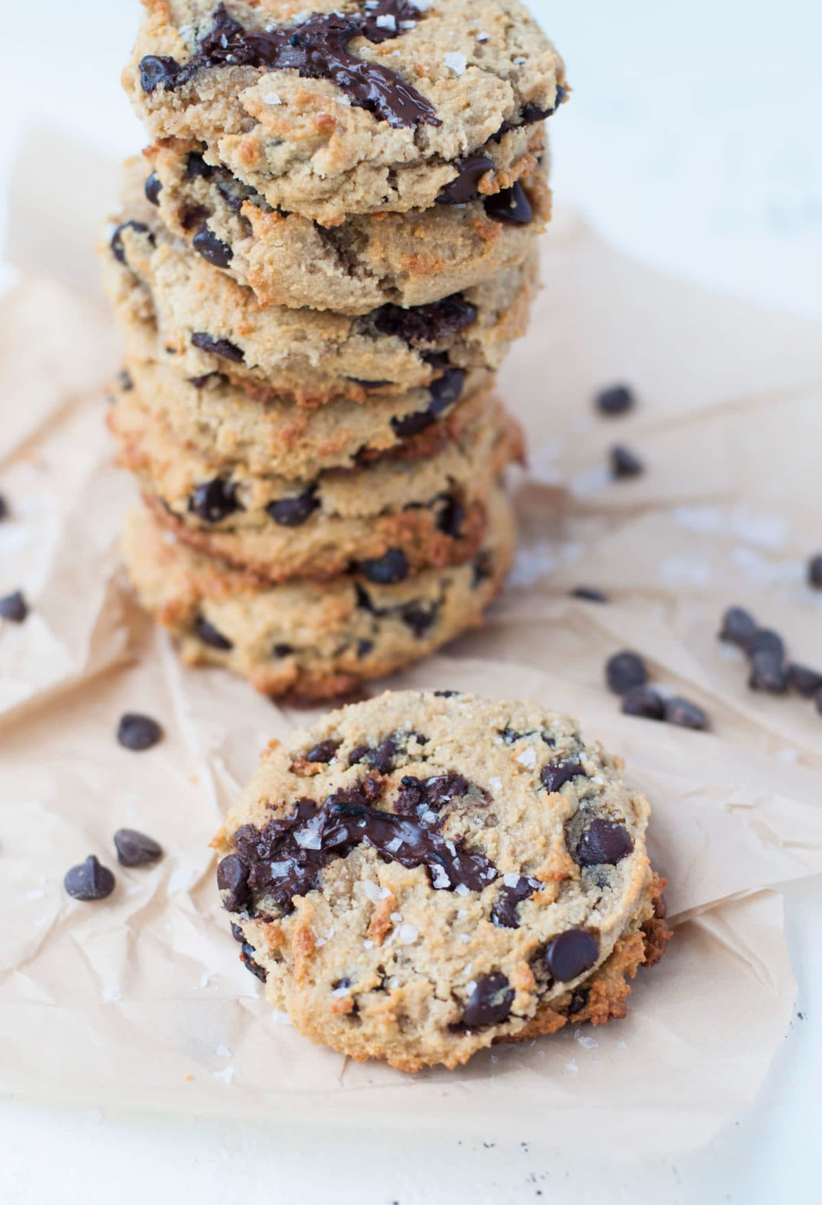 Keto Salted Caramel Chocolate Chip Cookies | Peace Love and Low Carb