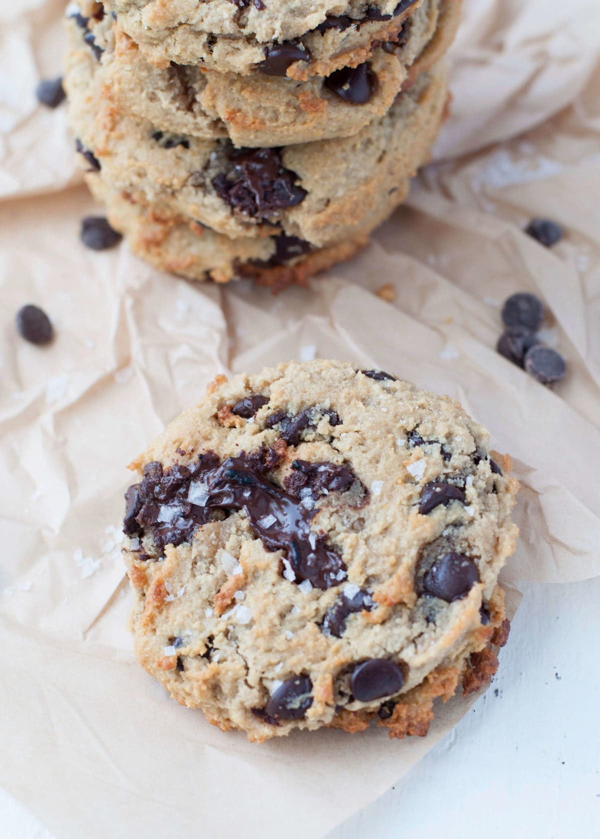 Keto Salted Caramel Chocolate Chip Cookies | Peace Love and Low Carb