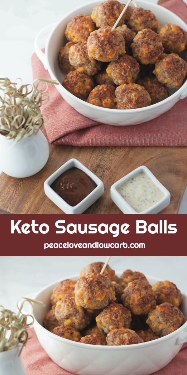 Keto Sausage Balls | Peace Love and Low Carb #ketorecipes #lowcarbrecipes #sausageballs