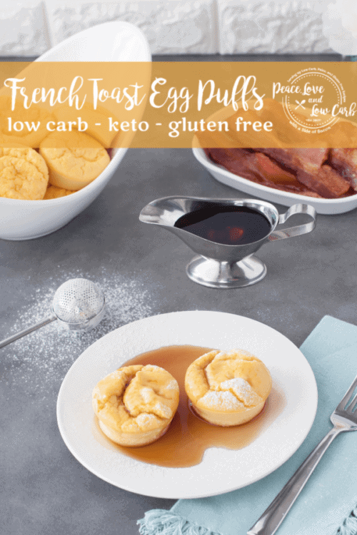 These Keto French Toast Egg Puffs are the perfect cross between cream cheese pancakes and all the delicious flavors of low carb french toast. 