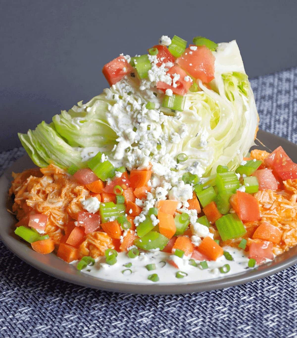 Buffalo Chicken Wedge Salad | Peace Love and Low Carb