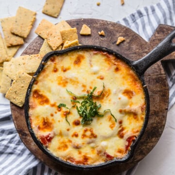Keto Chicken Parmesan Dip | Peace Love and Low Carb