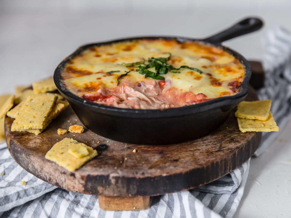 Keto Chicken Parmesan Dip | Peace Love and Low Carb