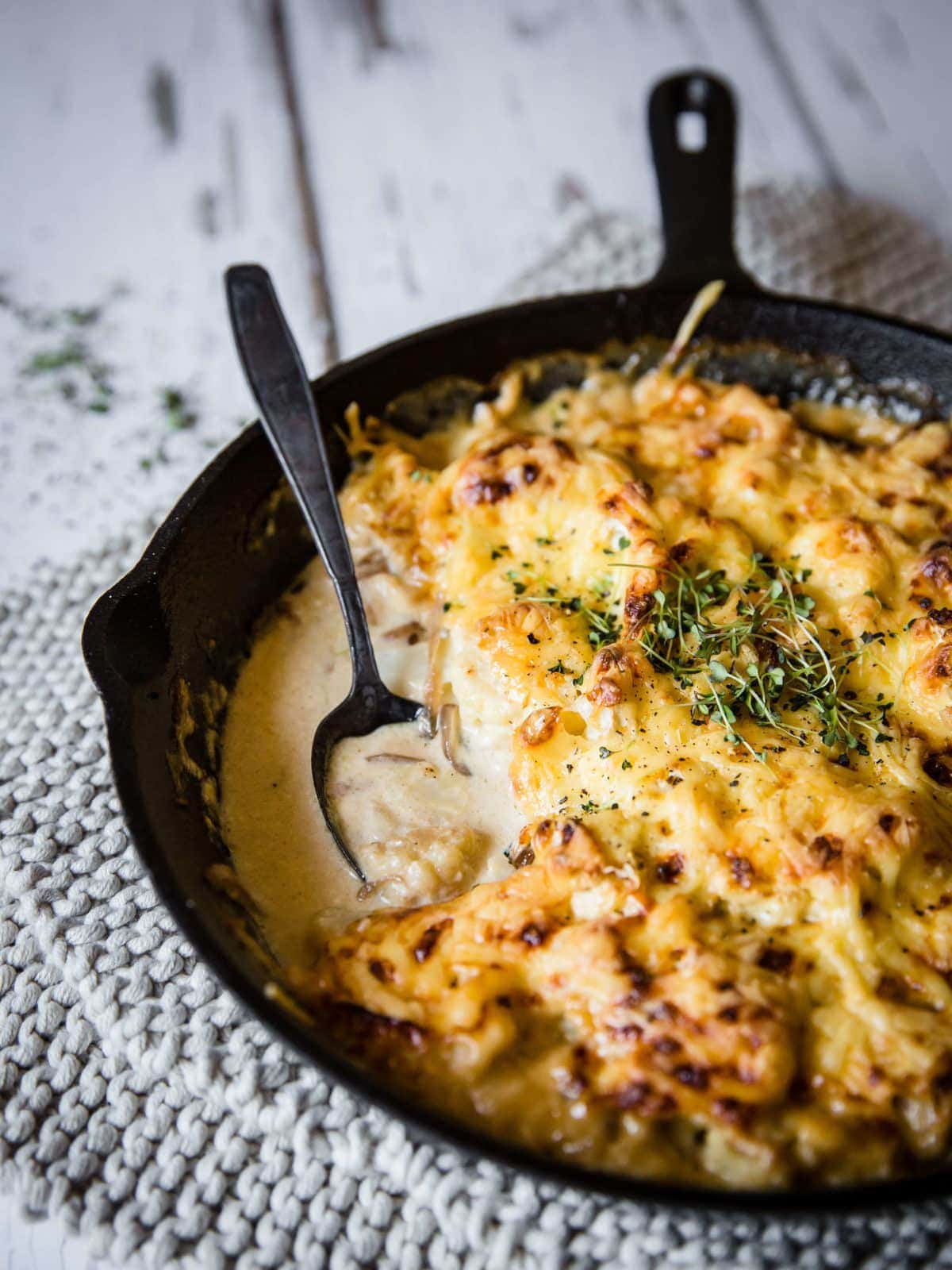 Keto Cauliflower Au Gratin | Peace Love and Low Carb