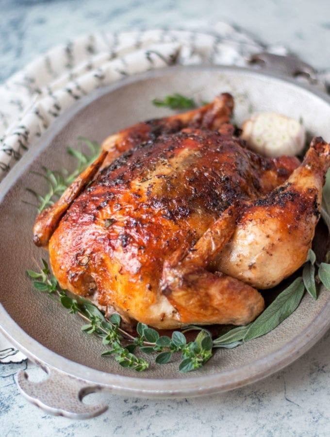 Herbed Butter Roasted Chicken | Peace Love and Low Carb