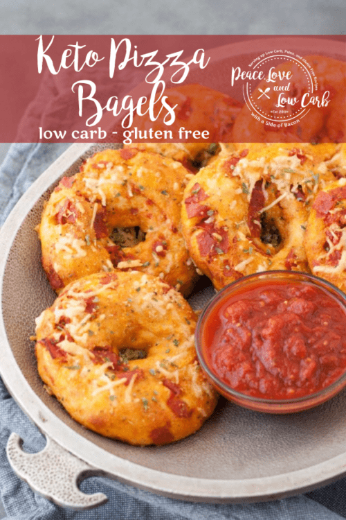 All the delicious flavors of pizza, combined with the dense chewy texture of a low carb bagel. These Keto Pizza Bagels are a match made in heaven.