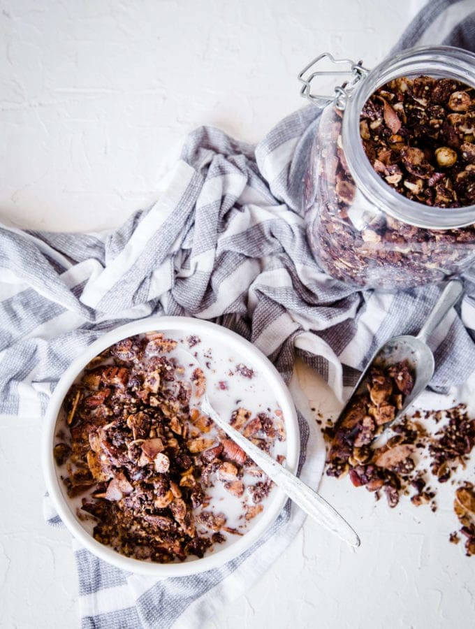 Nutty Chocolate Keto Granola | Peace Love and Low Carb