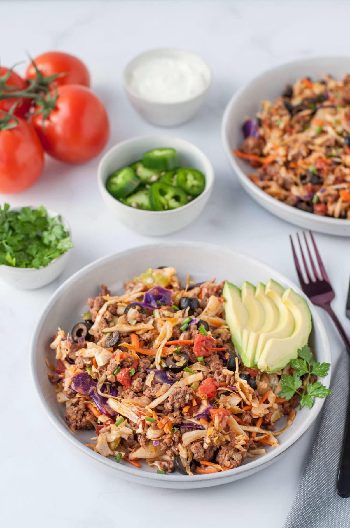 Warm Taco Slaw | Peace Love and Low Carb