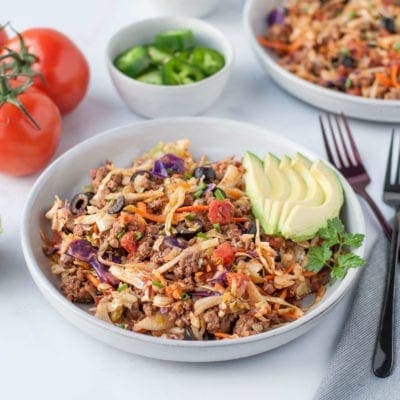 Warm Taco Slaw - keto, paleo, whole30 - Peace Love and Low Carb