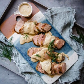 Pork Tenderloin with Creamy Dill Sauce | Peace Love and Low Carb