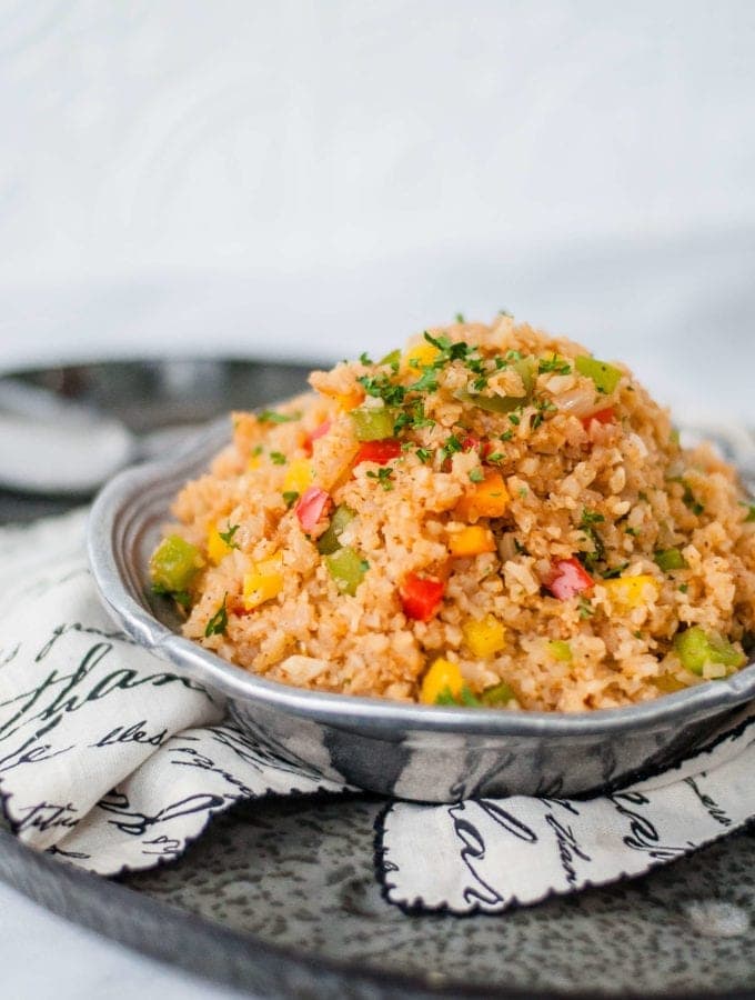 Keto Cajun Cauliflower Rice | Peace Love and Low Carb