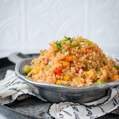 Cajun Cauliflower Rice - low carb, whole30 - Peace Love and Low Carb
