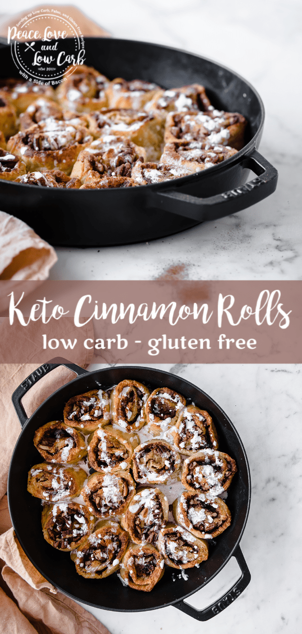 Keto Cinnamon Rolls with Maple Vanilla Glaze - Peace Love and Low Carb