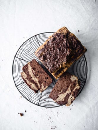 Keto Chocolate Vanilla Marble Pound Cake | Peace Love and Low Carb
