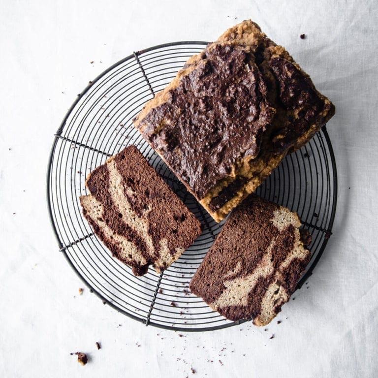 Keto Chocolate Vanilla Marble Pound Cake Peace Love and Low Carb