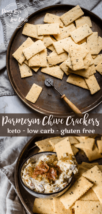 Parmesan Chive and Garlic Keto Crackers | Peace Love and Low Carb