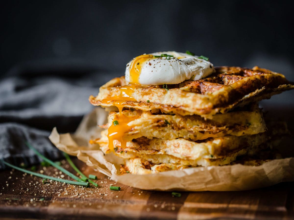 Ham and Gruyere Cauliflower Waffles | Peace Love and Low Carb