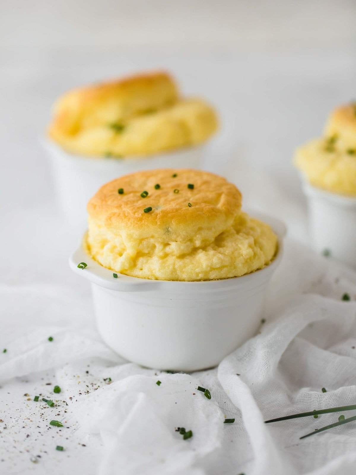 Cheese and Chive Keto Souffles | Peace Love and Low Carb