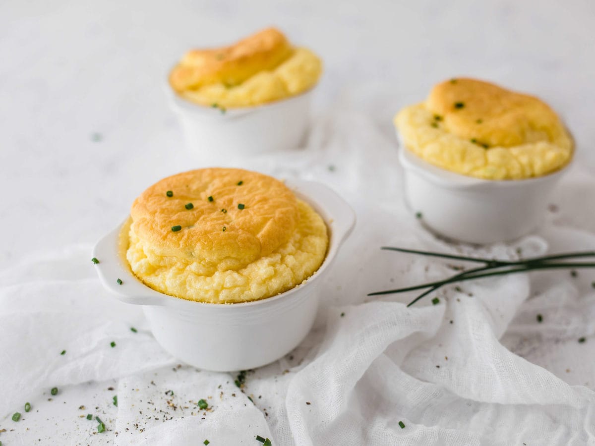 Cheese and Chive Keto Souffles | Peace Love and Low Carb