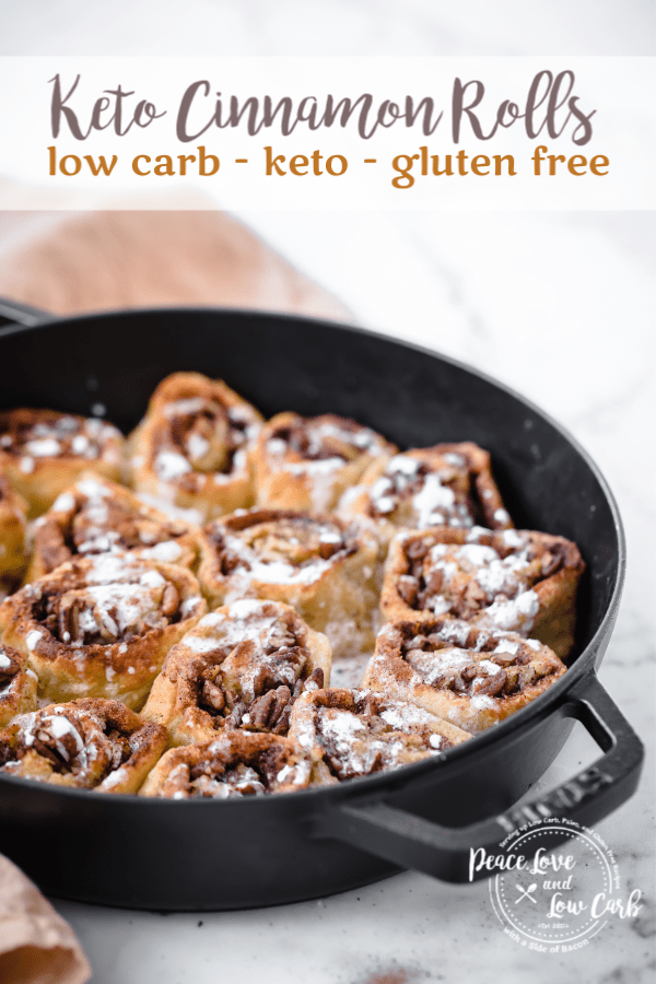 Keto Cinnamon Rolls with Maple Vanilla Glaze - Peace Love and Low Carb