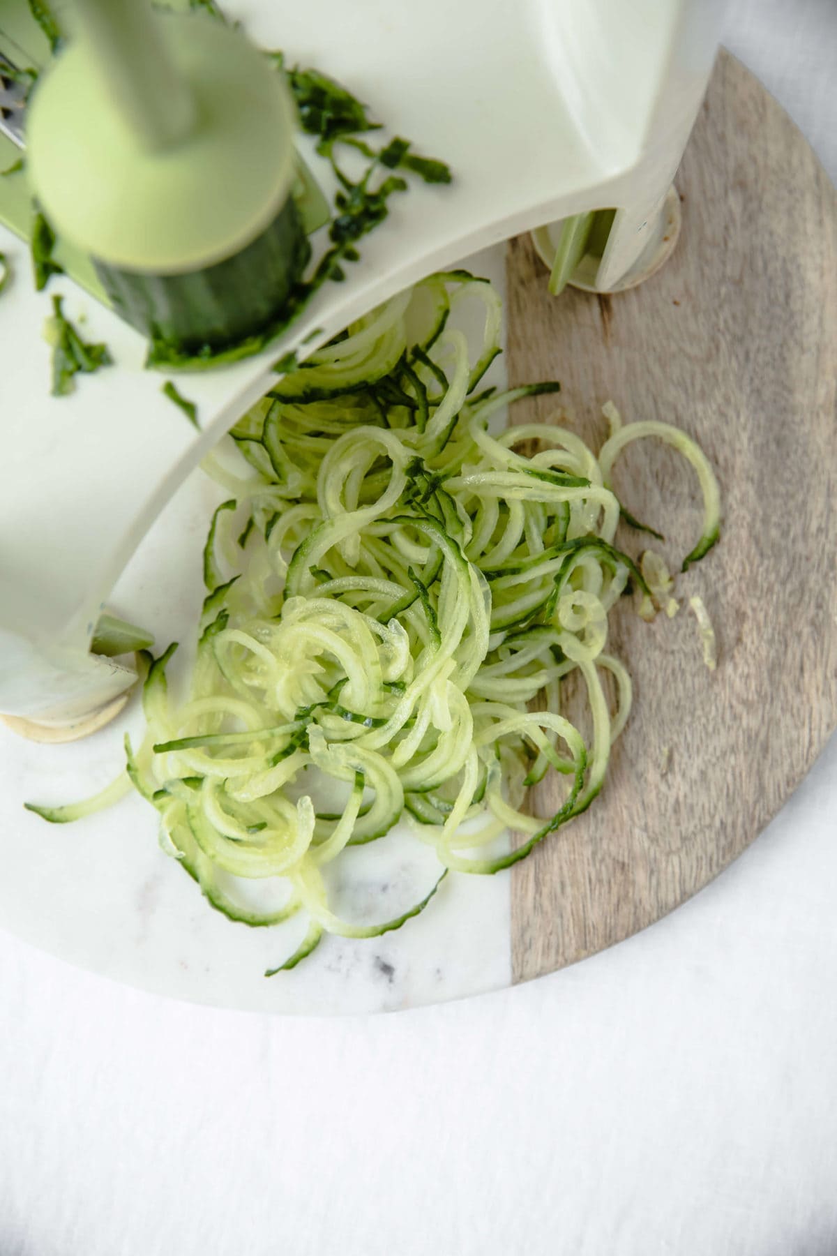 Cucumber Noodle Greek Salad | Peace Love and Low Carb