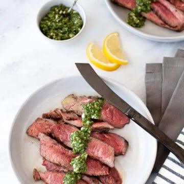 This Flat Iron Steak with Horseradish Gremolata is juicy, herbaceous and packed with flavor while still being keto, paleo, and whole30 approved. 