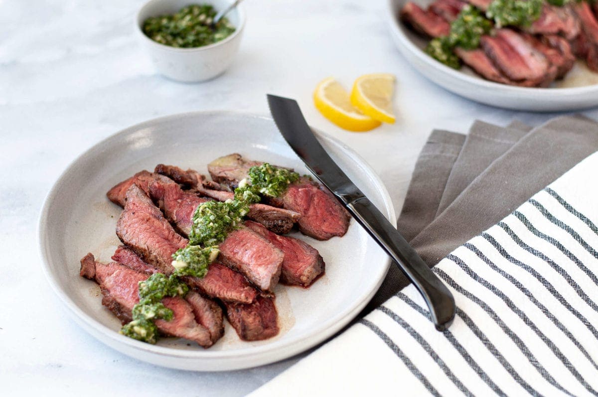 This Flat Iron Steak with Horseradish Gremolata is juicy, herbaceous and packed with flavor while still being keto, paleo, and whole30 approved.