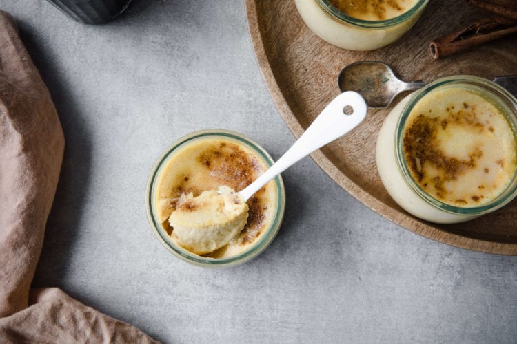 Keto Pumpkin Spice Creme Brûlée has a rich and creamy texture inside and a delightfully crunchy top. It's the perfect year round low carb dessert recipe.