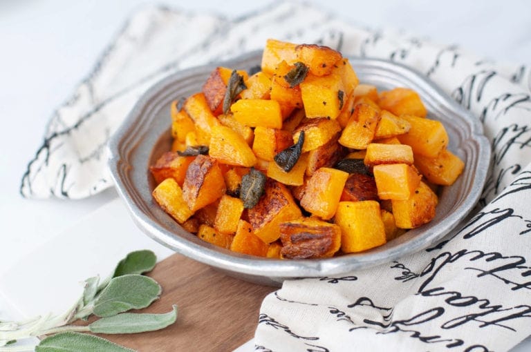Roasted Butternut Squash with Sage - paleo, whole30 - Peace Love and ...