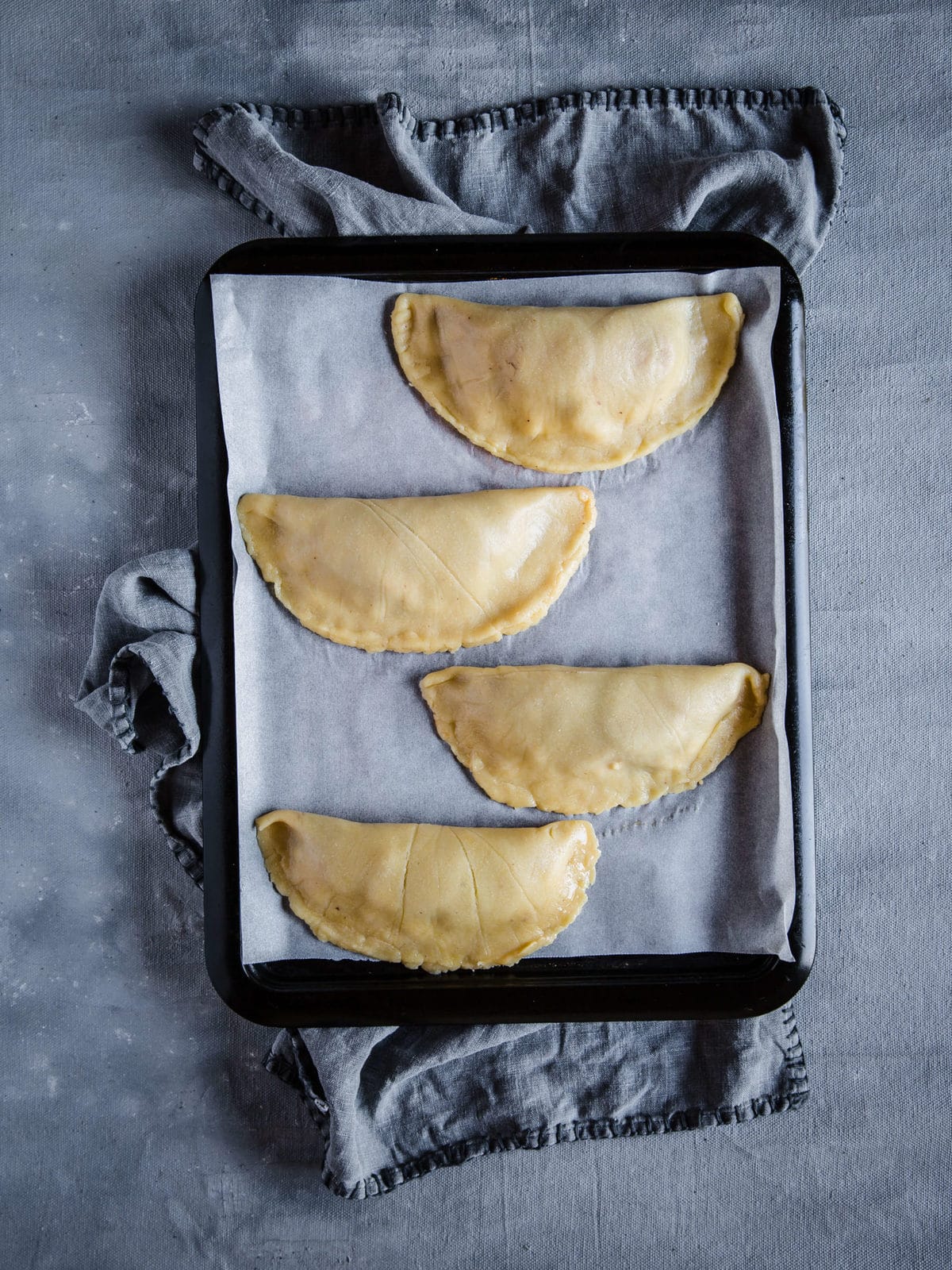 gluten free pizza pockets ready to go into the oven