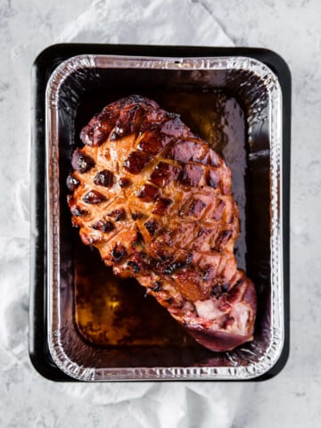 keto glazed ham fresh out of the oven