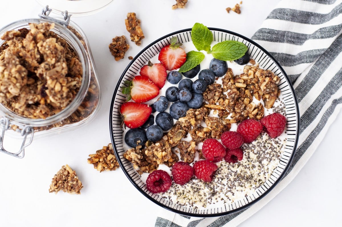 Vanilla Maple Keto Granola - gluten free - Peace Love and Low Carb