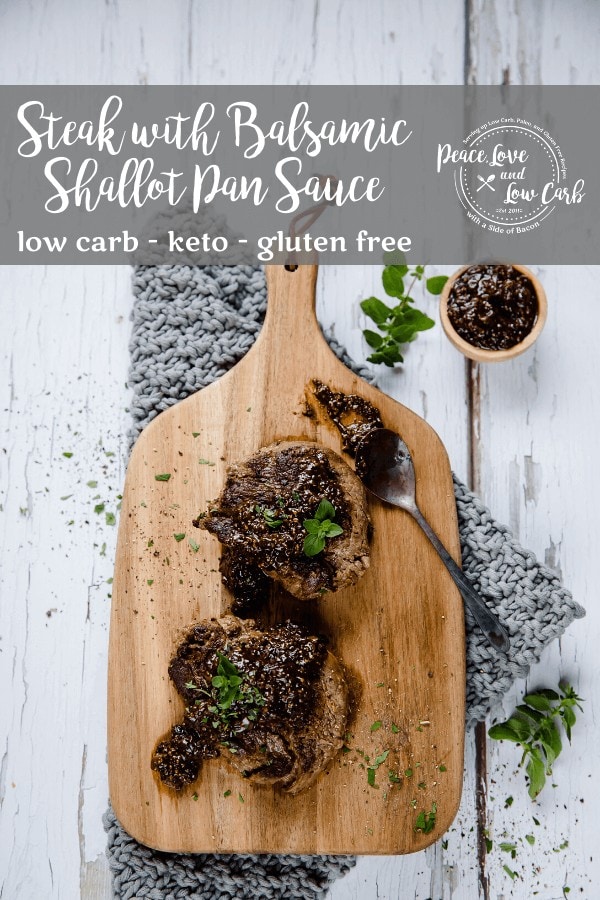 Seared Steak with Balsamic Shallot Pan Sauce 5 Ingredients or Less