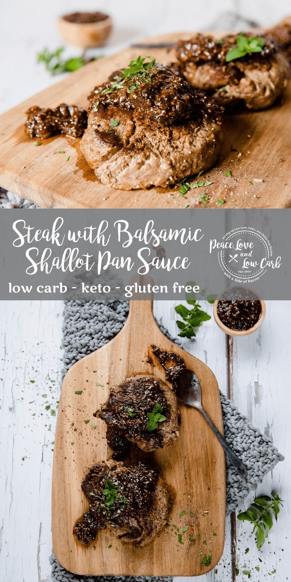 Seared Steak with Balsamic Shallot Pan Sauce 5 Ingredients or Less