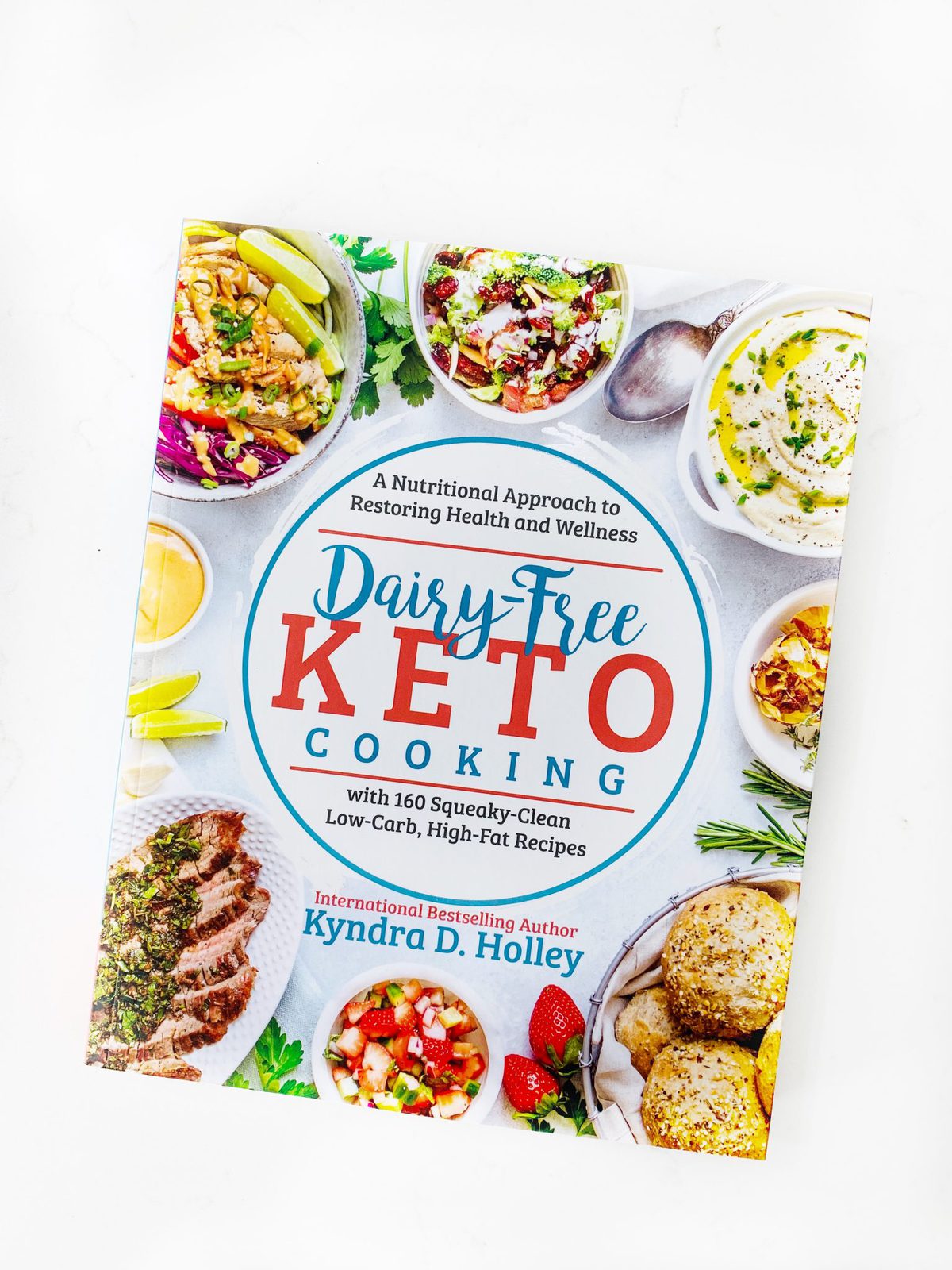 Flat lay shot of a cookbook - Dairy Free Keto Cooking