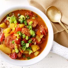 Creamy Cajun Sausage and Potato Soup - whole30, gluten free