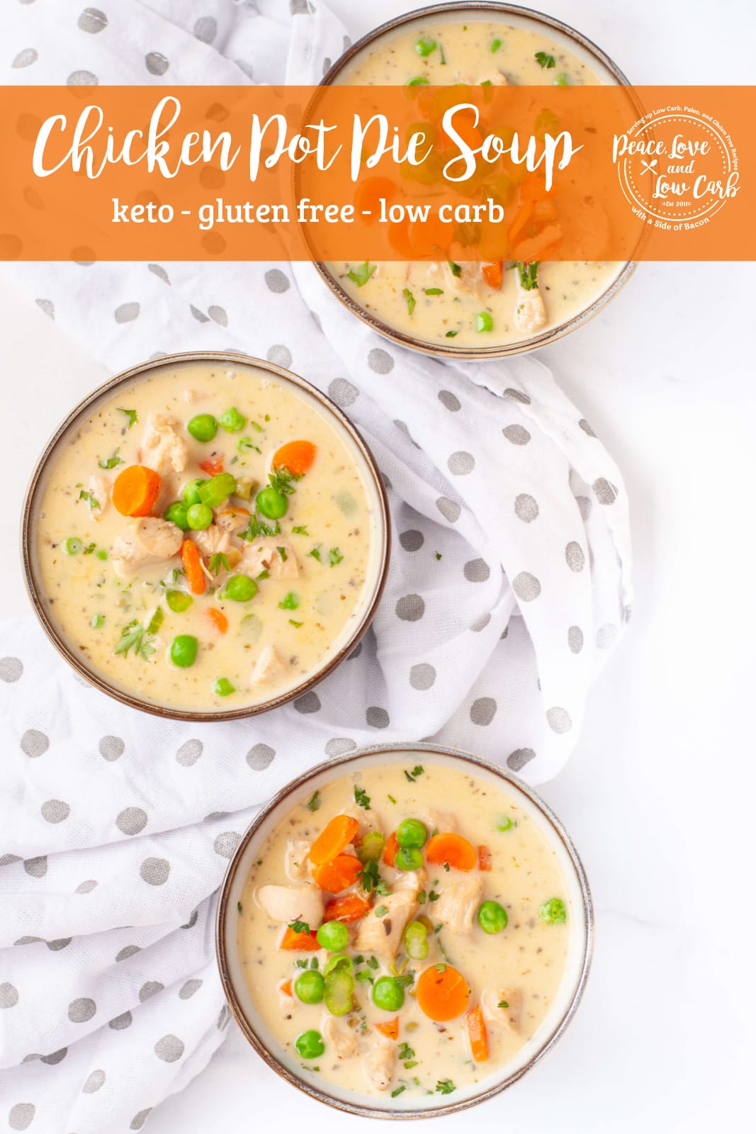 Chicken Pot Pie Soup - low carb, gluten free - Peace Love and Low Carb