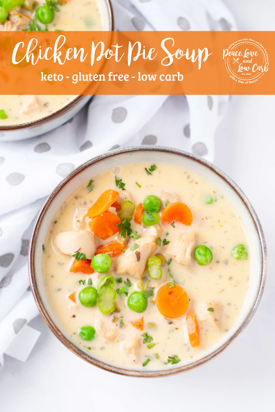 Chicken Pot Pie Soup - low carb, gluten free - Peace Love and Low Carb