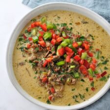 Philly Cheesesteak Soup - keto, gluten free
