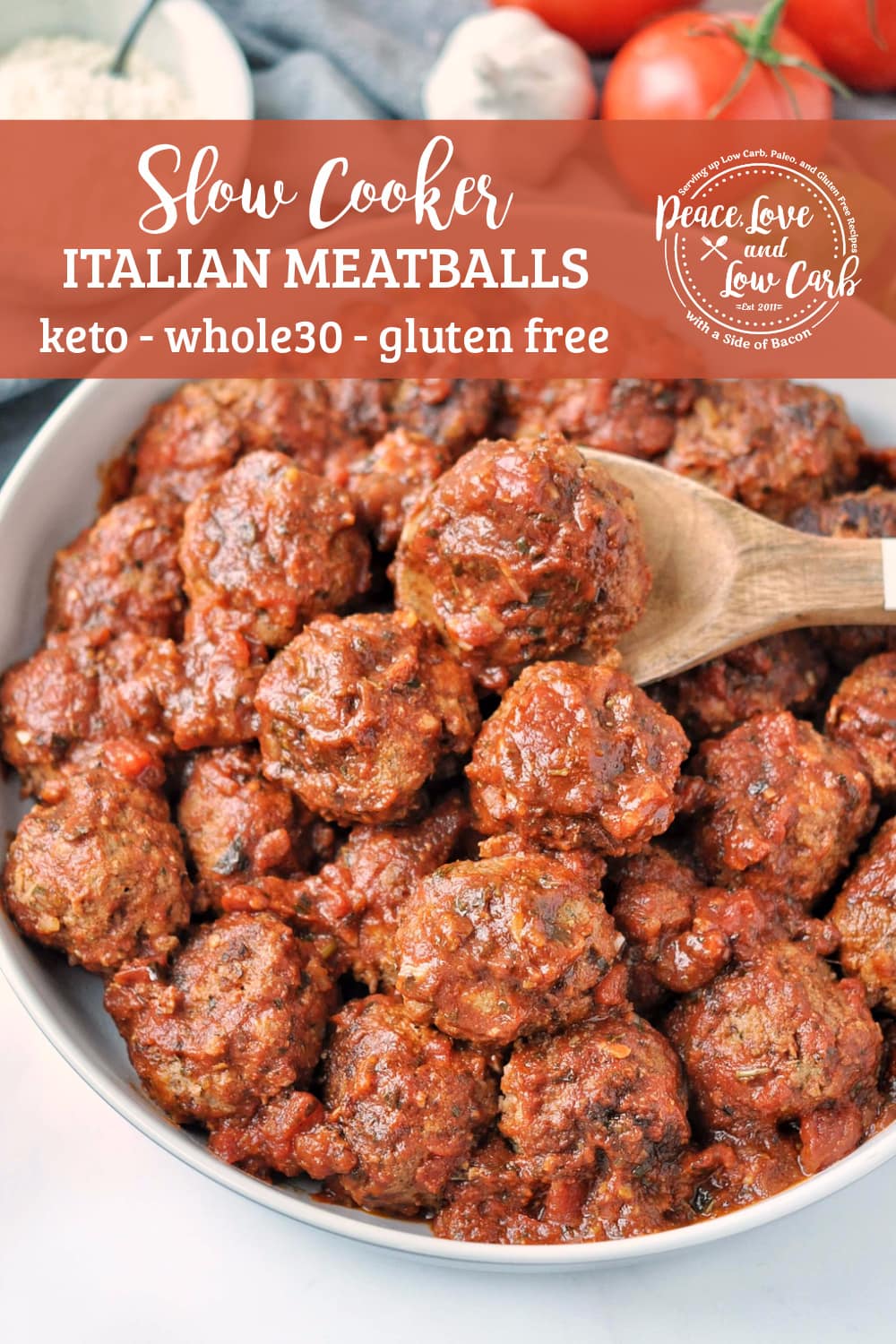 Slow Cooker Italian Meatballs Peace Love and Low Carb